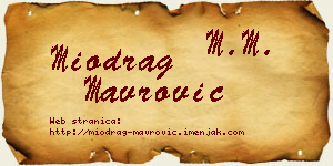 Miodrag Mavrović vizit kartica